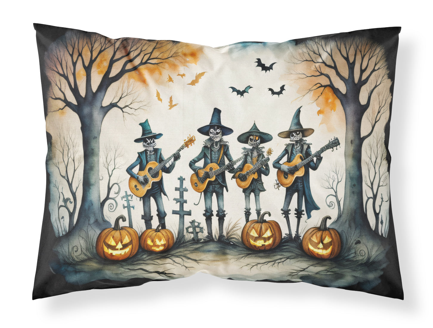 Buy this Mariachi Skeleton Band Spooky Halloween Fabric Standard Pillowcase