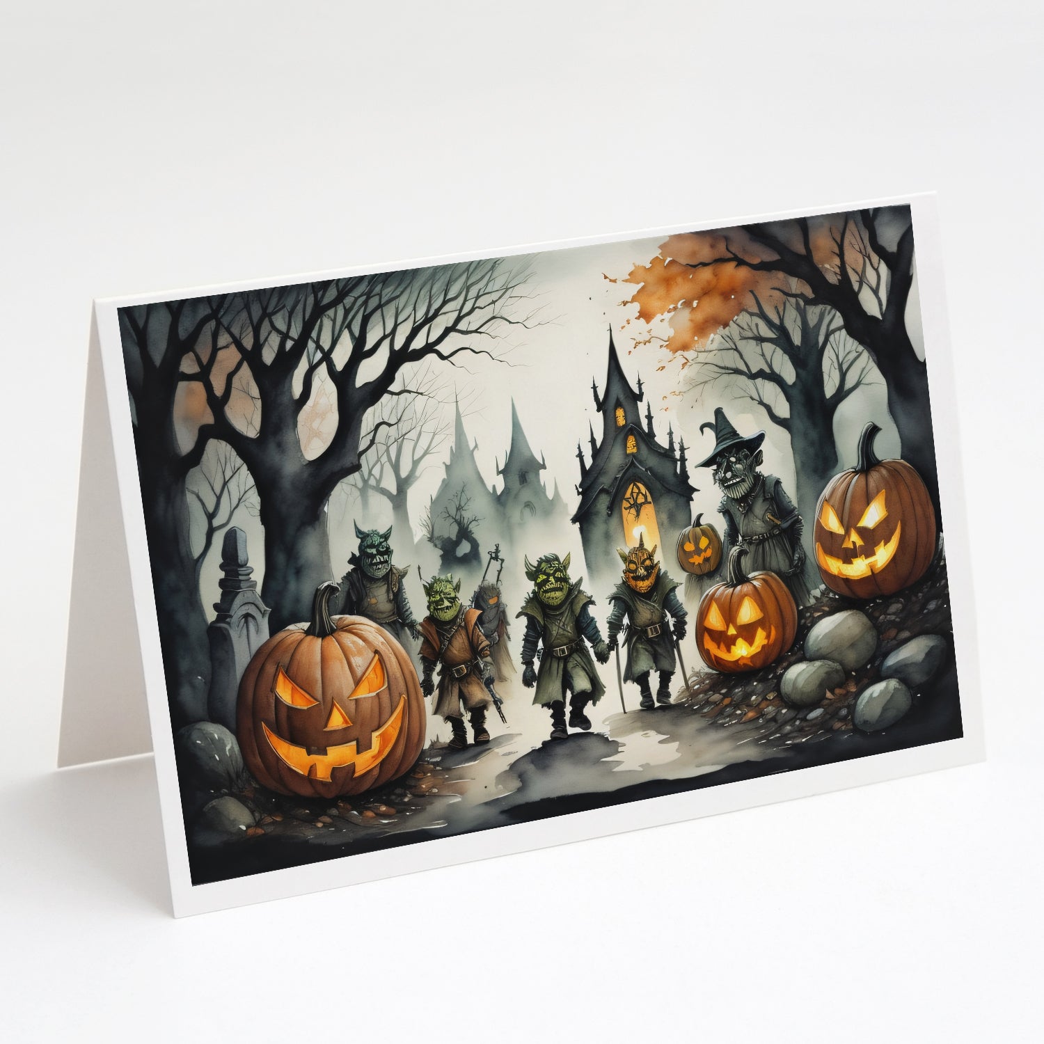 Buy this Orcs Spooky Halloween Greeting Cards and Envelopes Pack of 8