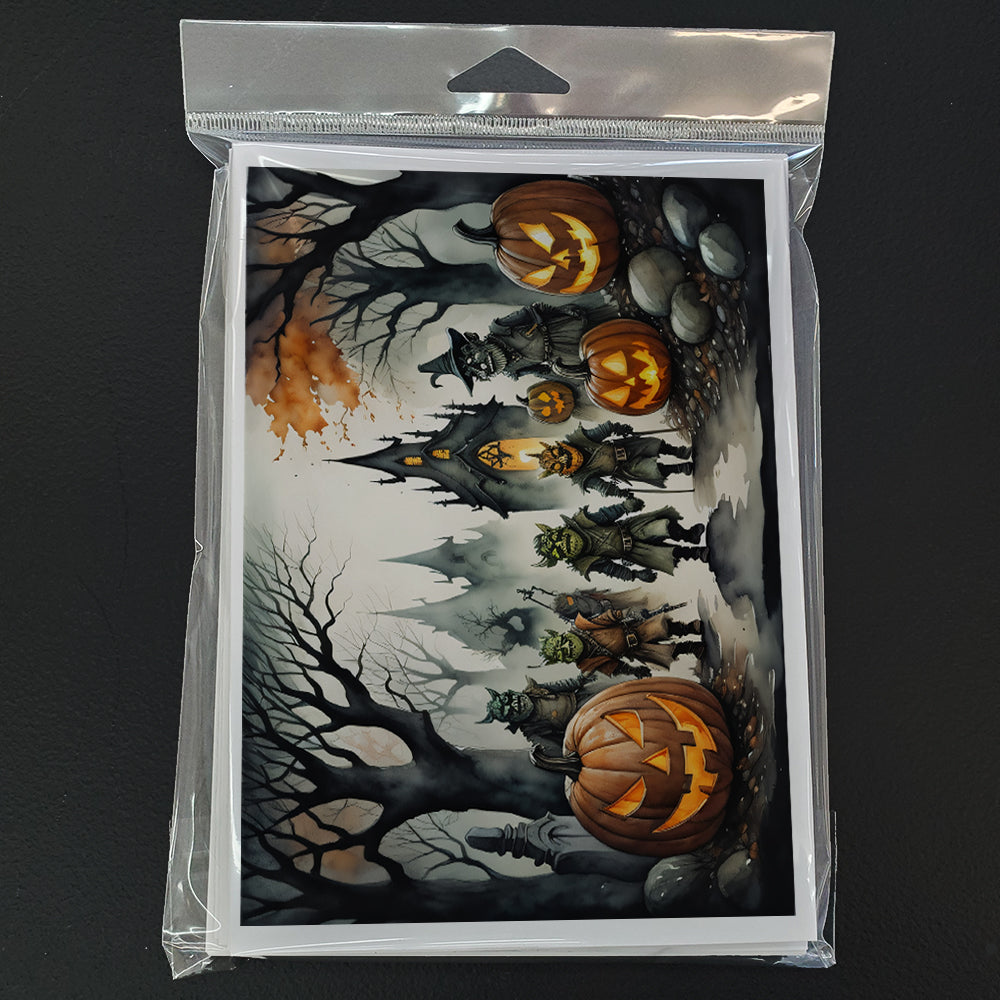Orcs Spooky Halloween Greeting Cards and Envelopes Pack of 8