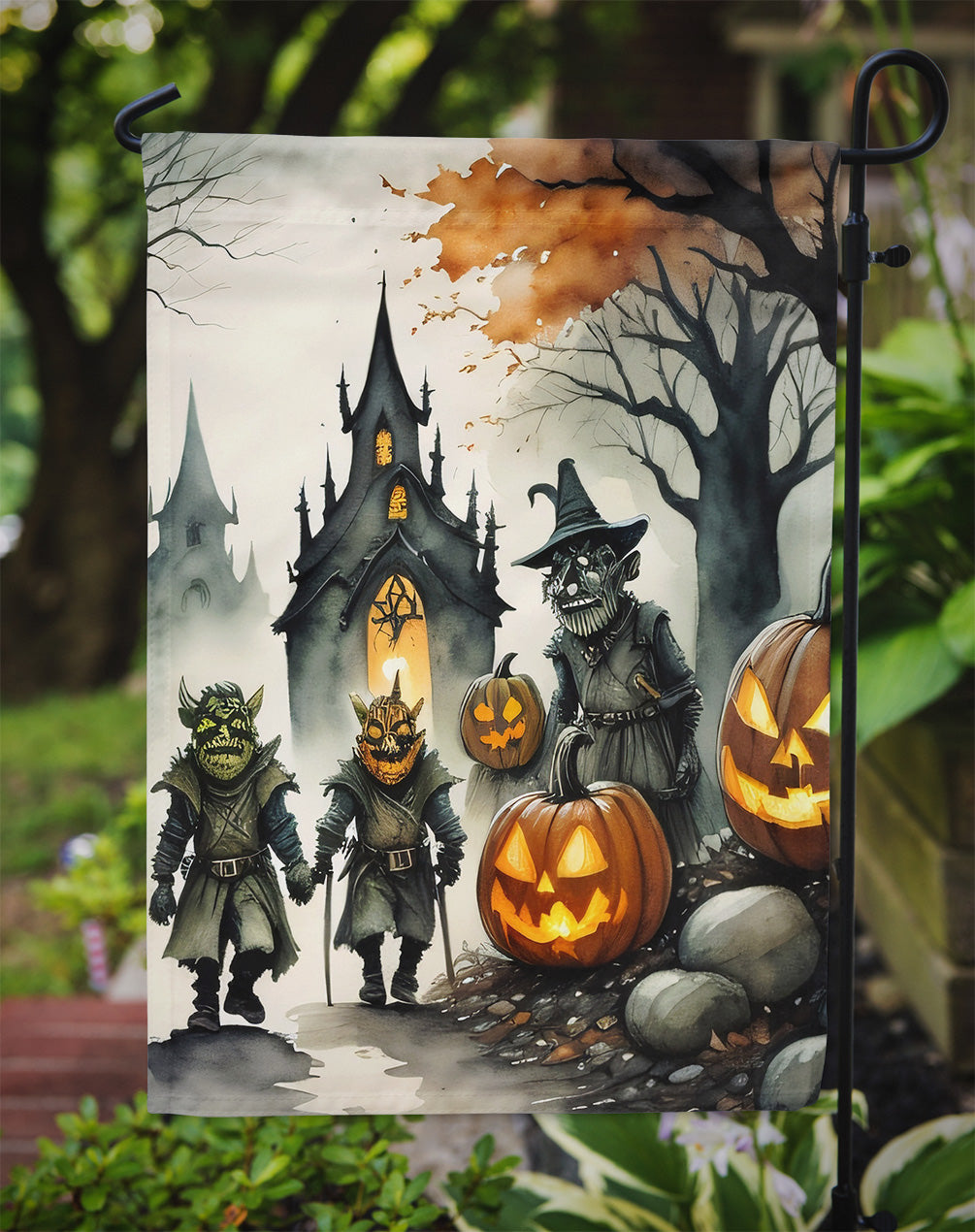 Orcs Spooky Halloween Garden Flag