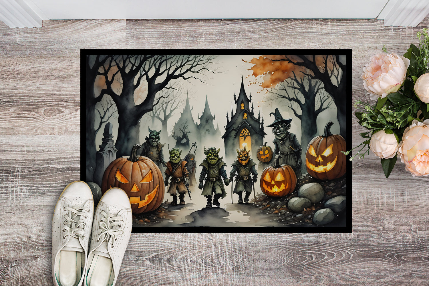 Orcs Spooky Halloween Indoor or Outdoor Mat 24x36