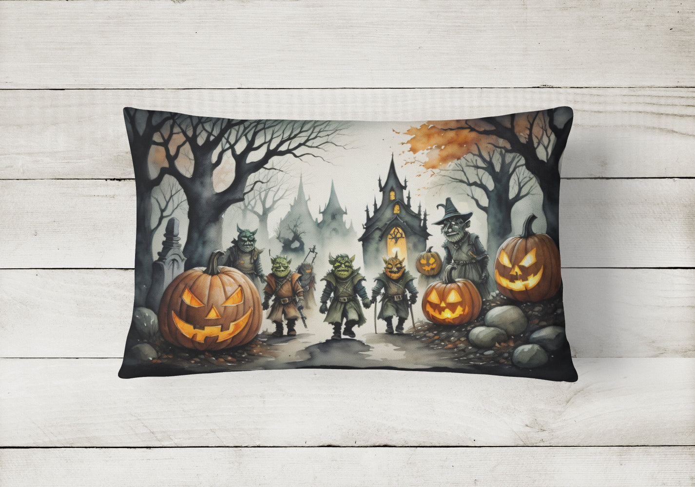 Buy this Orcs Spooky Halloween Fabric Decorative Pillow