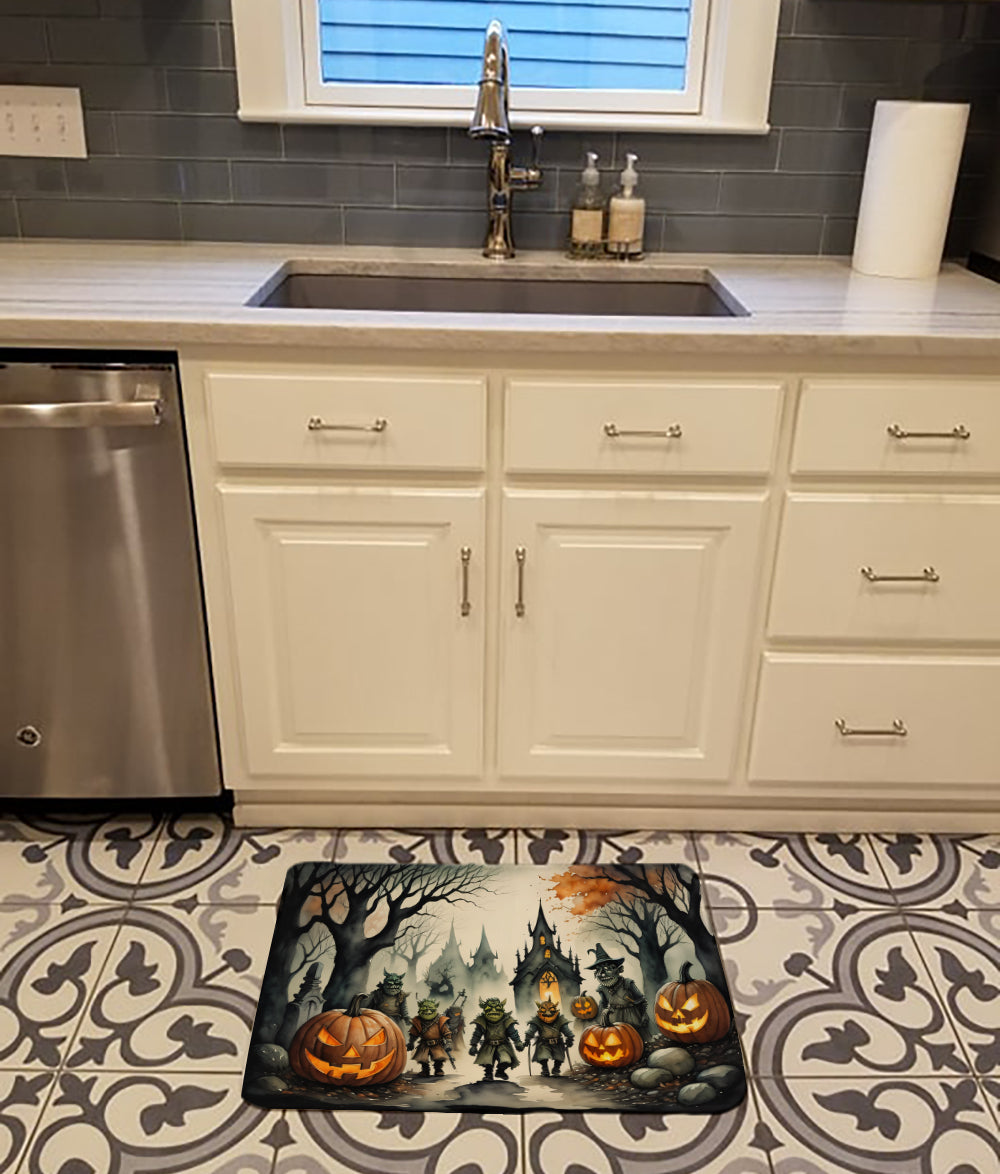 Orcs Spooky Halloween Memory Foam Kitchen Mat