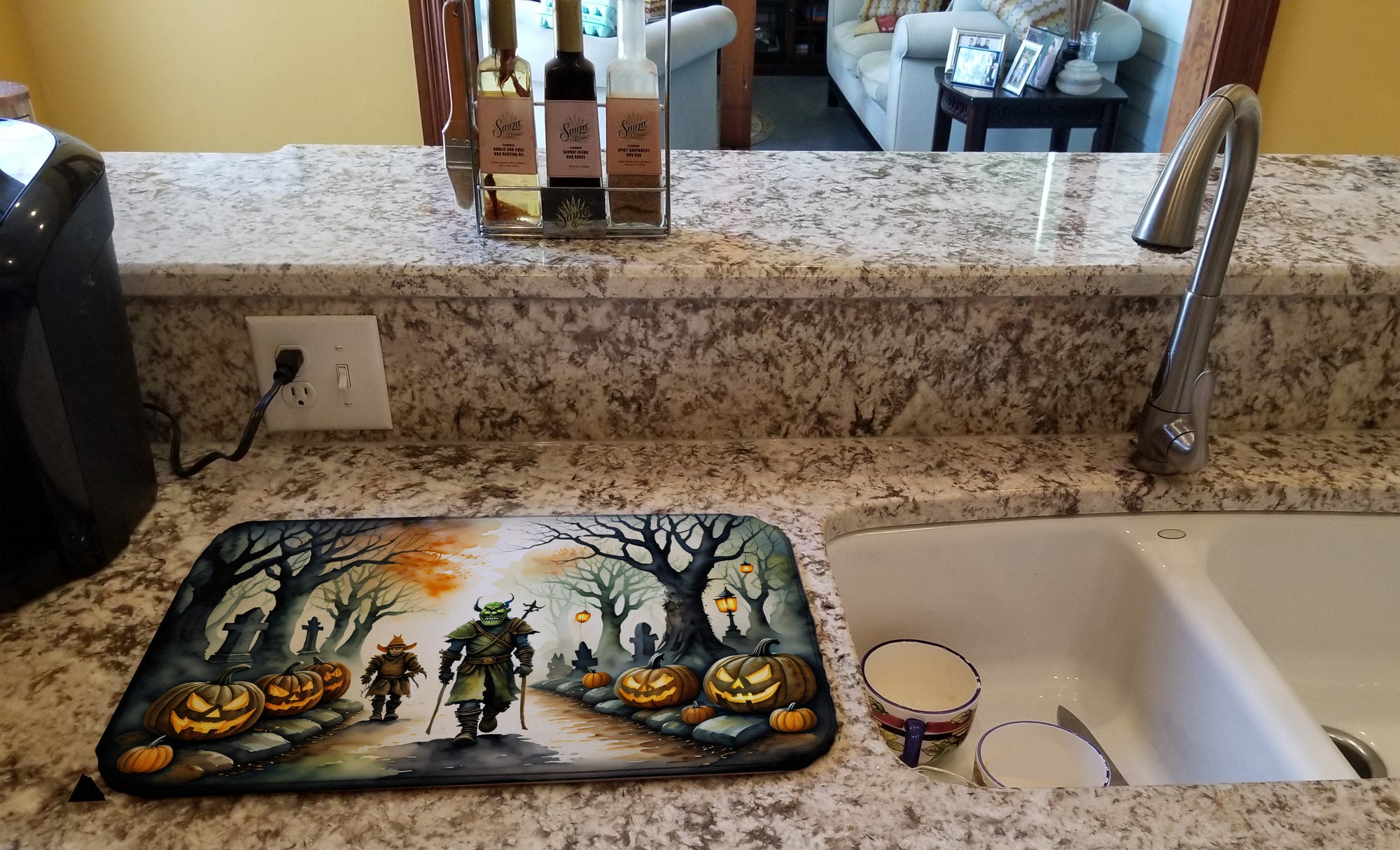 Orcs Spooky Halloween Dish Drying Mat
