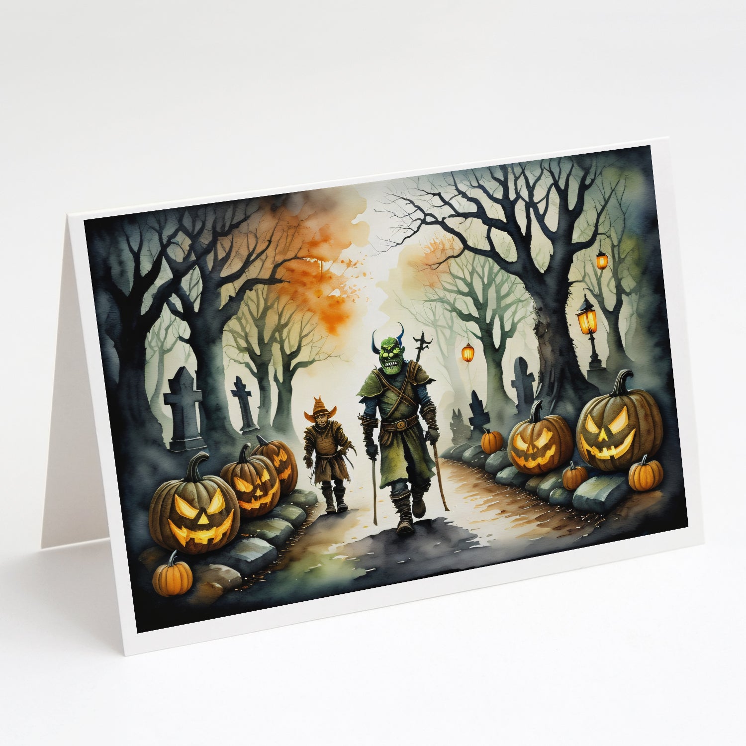 Buy this Orcs Spooky Halloween Greeting Cards and Envelopes Pack of 8