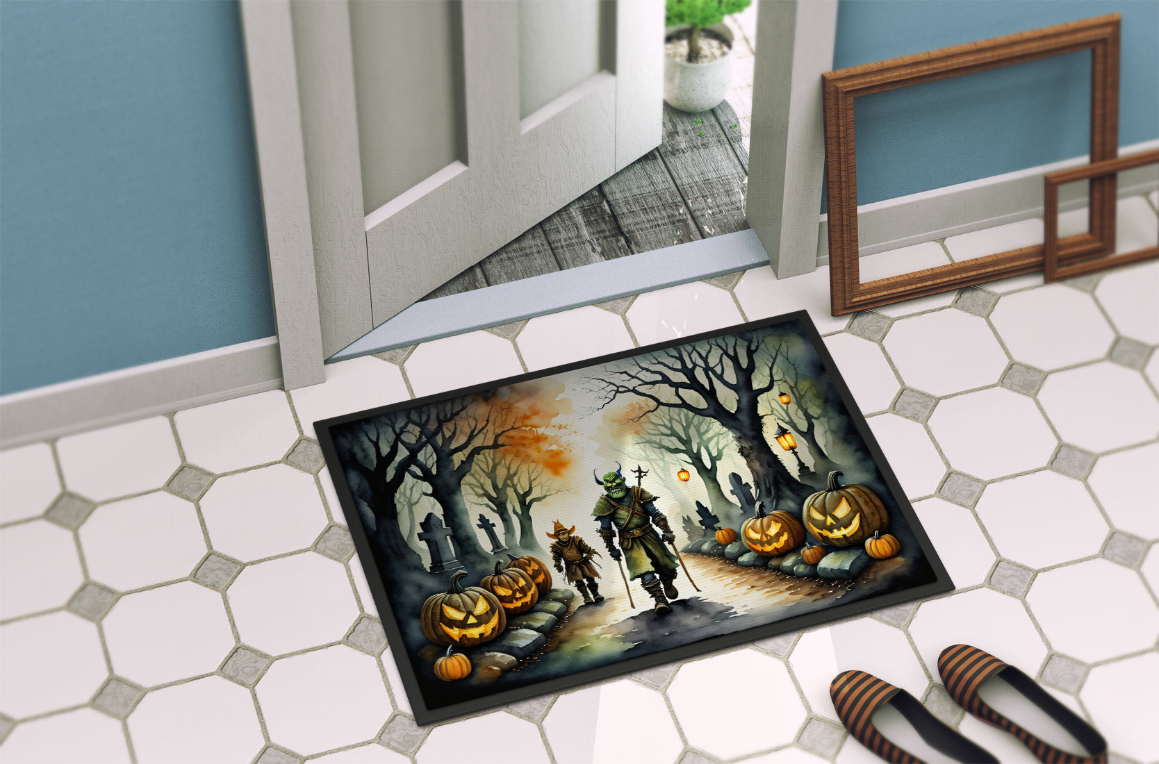 Orcs Spooky Halloween Doormat 18x27