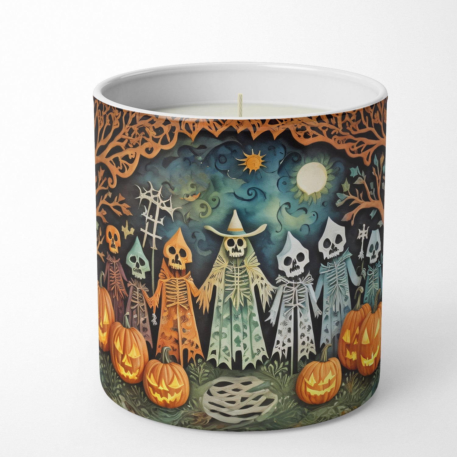 Buy this Papel Picado Skeletons Spooky Halloween Decorative Soy Candle