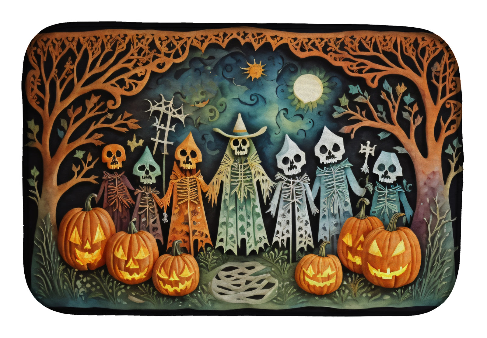 Buy this Papel Picado Skeletons Spooky Halloween Dish Drying Mat