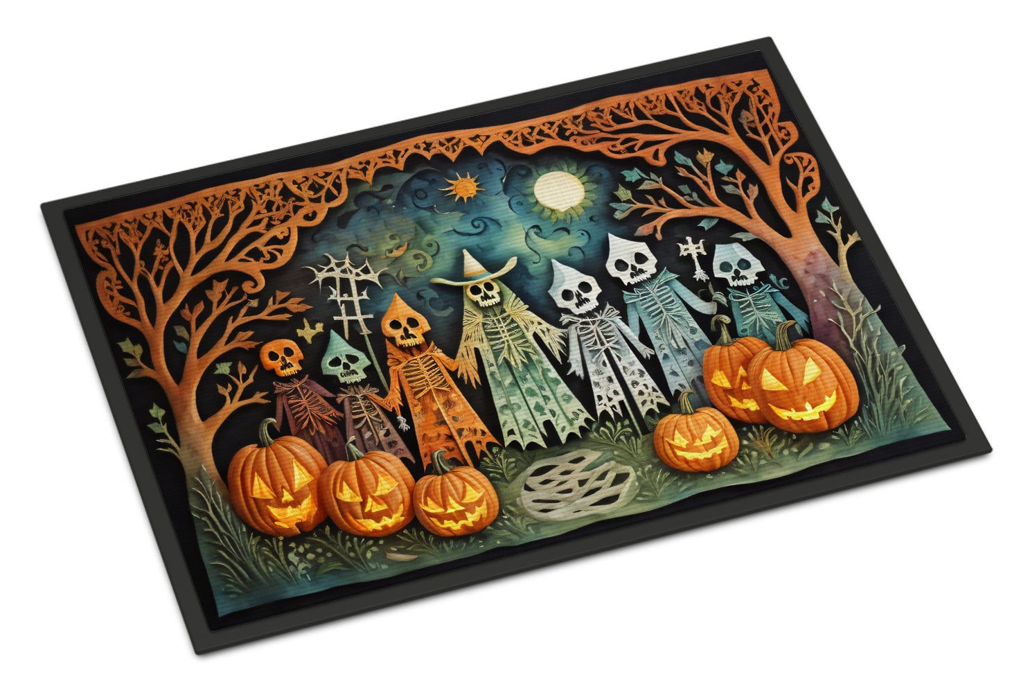 Buy this Papel Picado Skeletons Spooky Halloween Indoor or Outdoor Mat 24x36