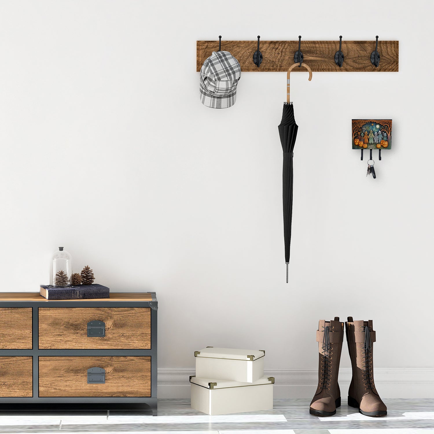 Caroline's Treasures Papel Picado Skeletons Spooky Halloween Leash or Key Holder