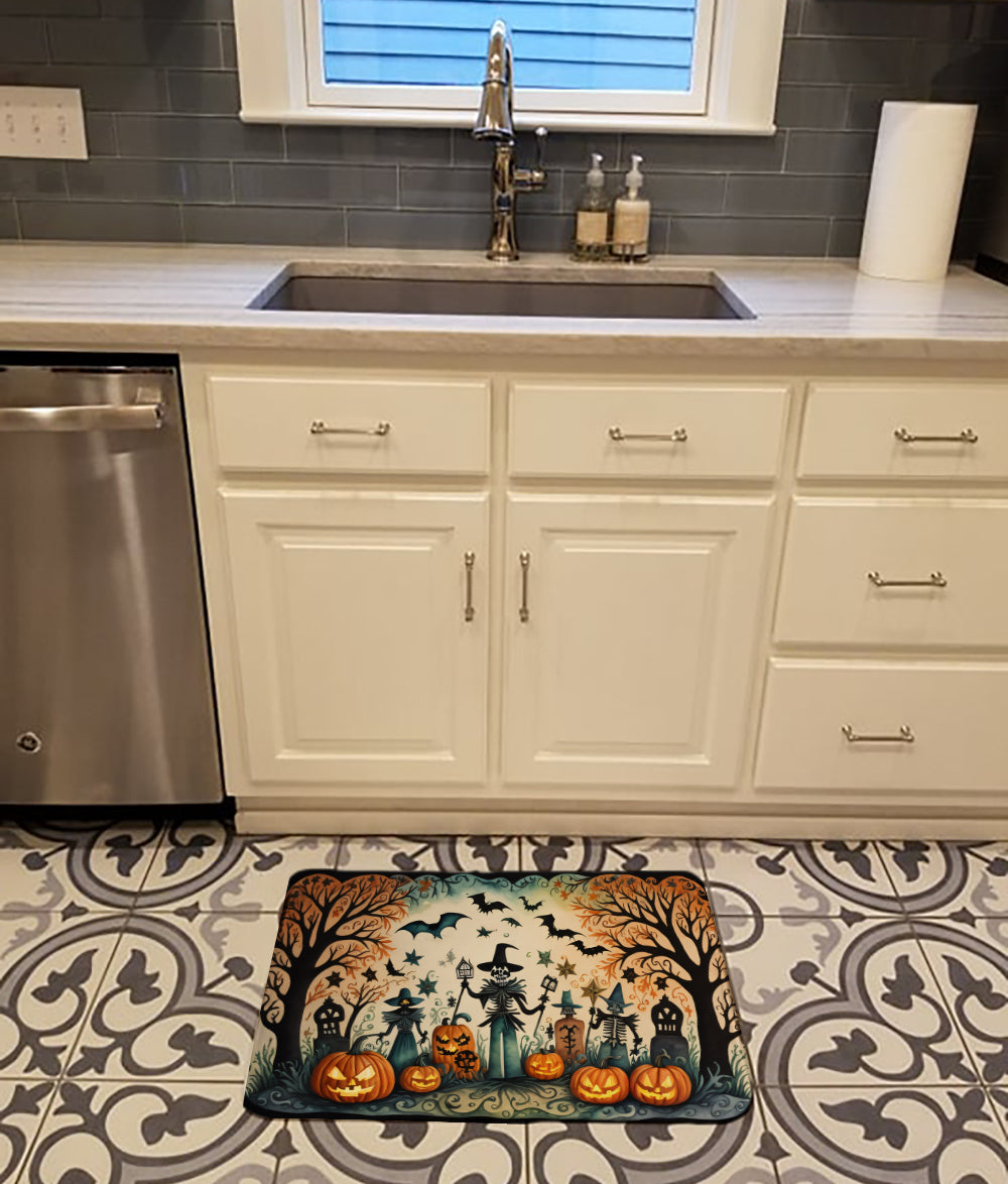 Caroline's Treasures Papel Picado Skeletons Spooky Halloween Memory Foam Kitchen Mat