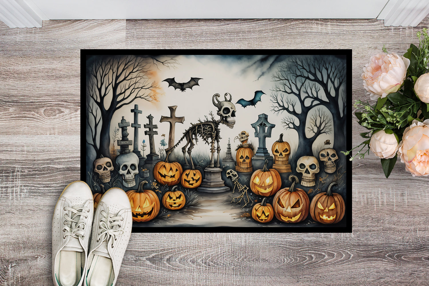 Buy this Pet Cemetery Spooky Halloween Indoor or Outdoor Mat 24x36