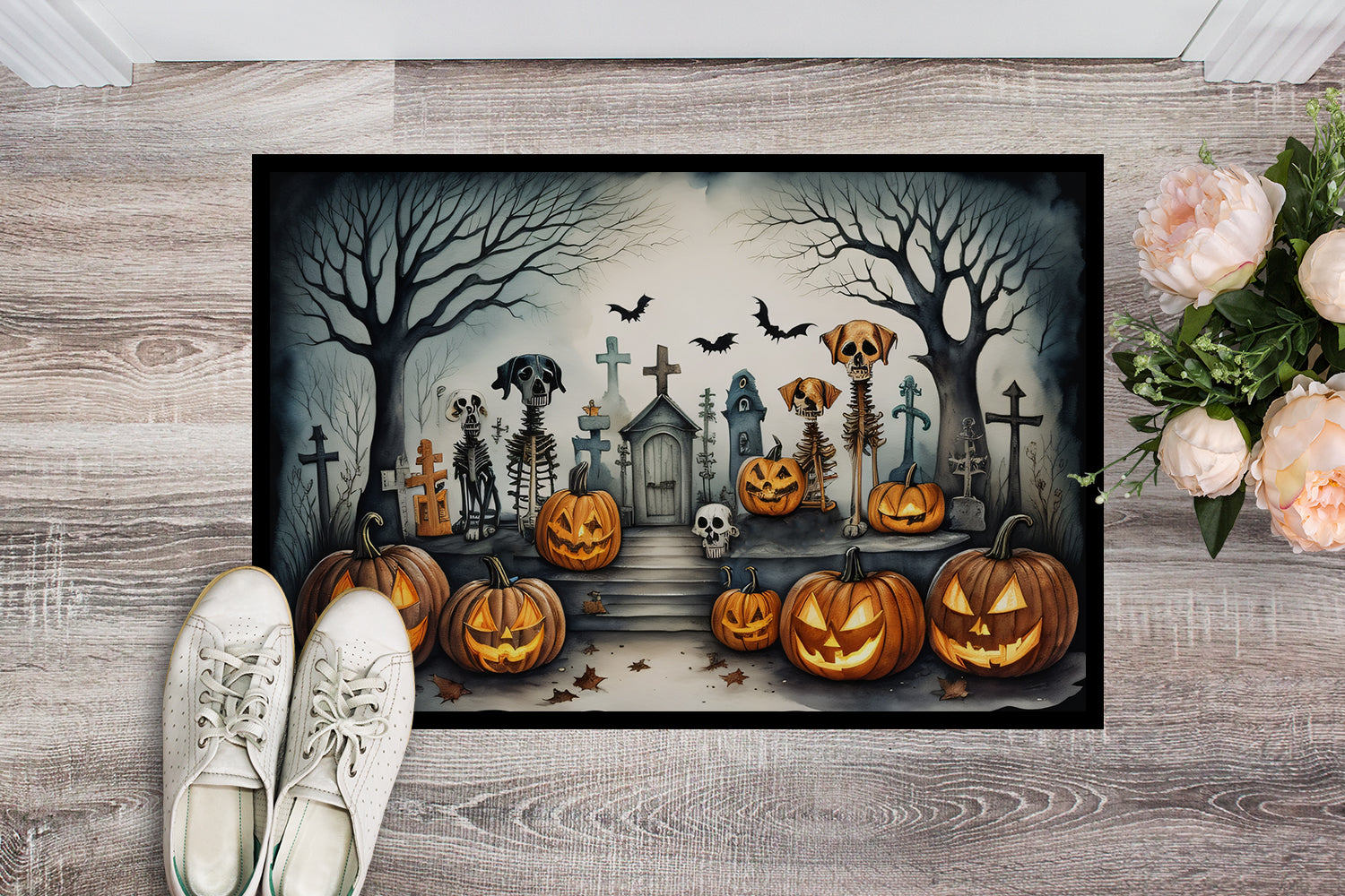 Pet Cemetery Spooky Halloween Doormat 18x27