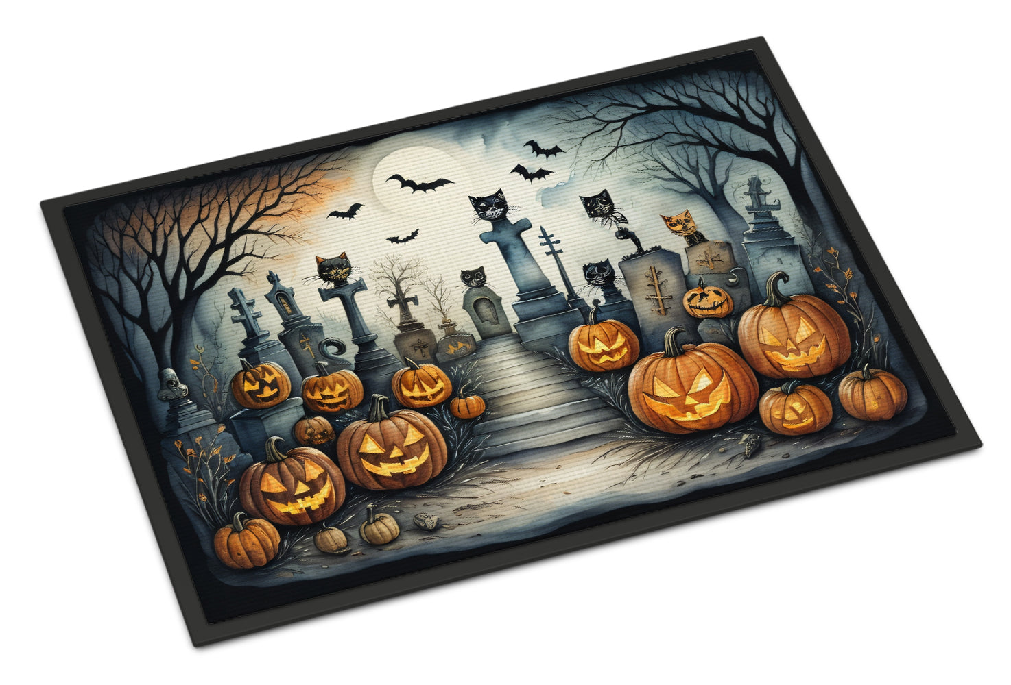 Buy this Cat Cemetery Spooky Halloween Doormat 18x27