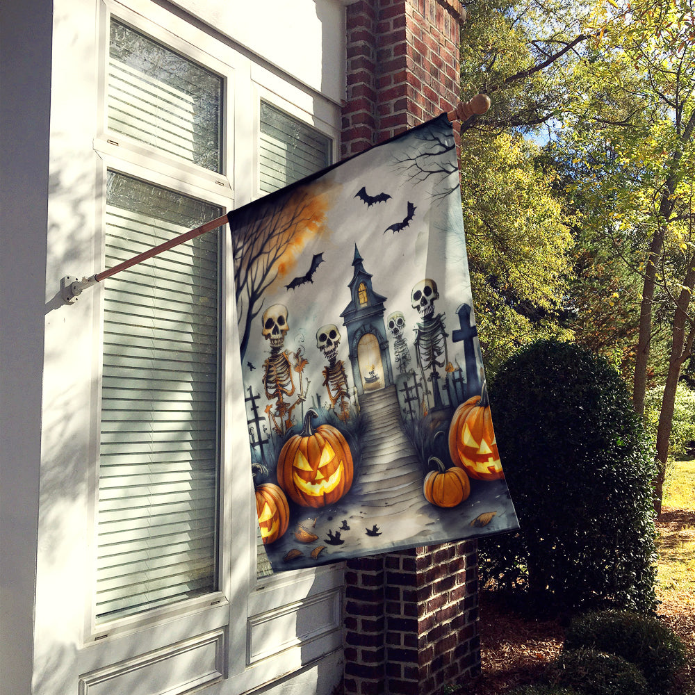 Skeleton Spooky Halloween House Flag