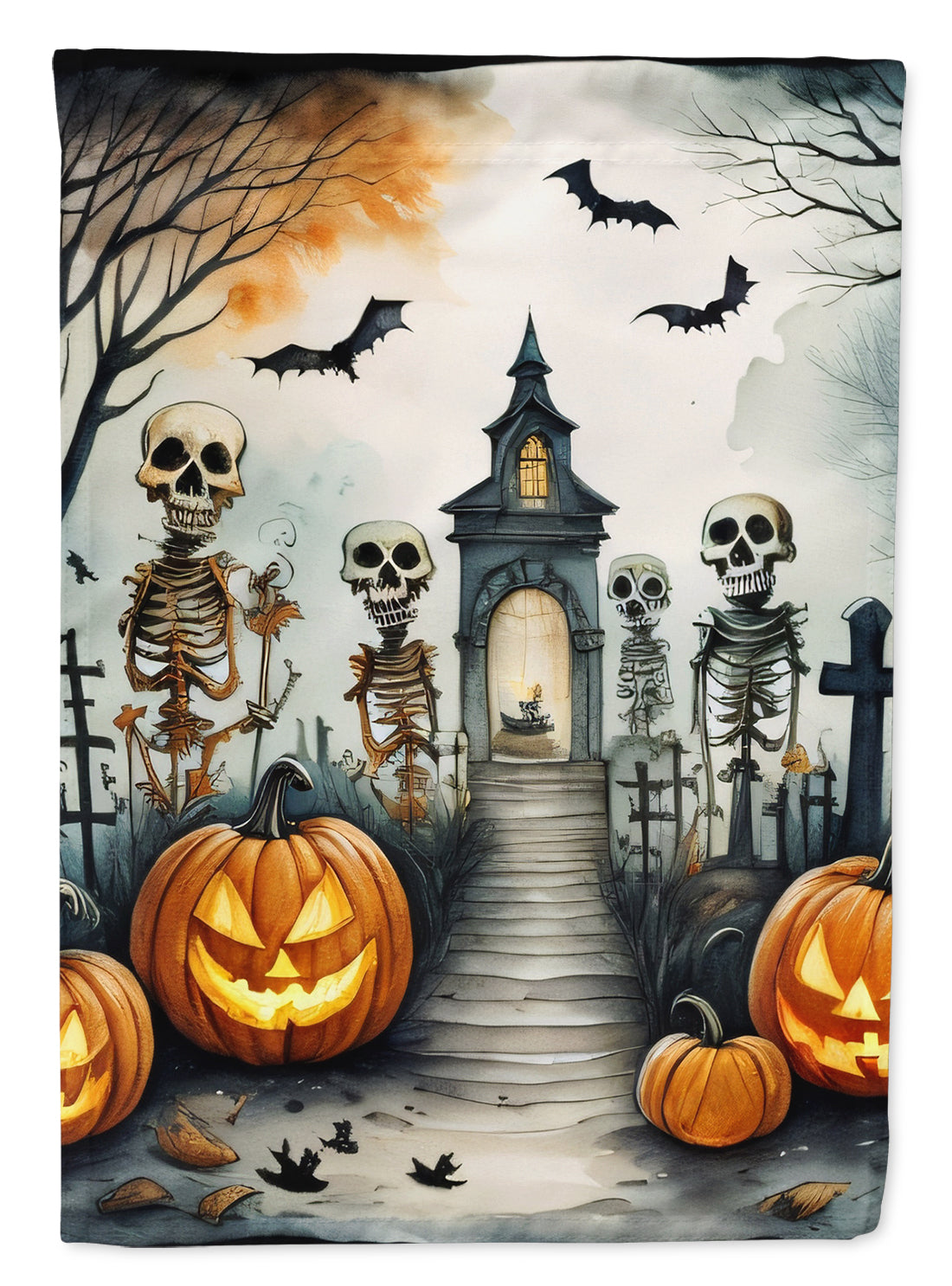 Buy this Skeleton Spooky Halloween House Flag