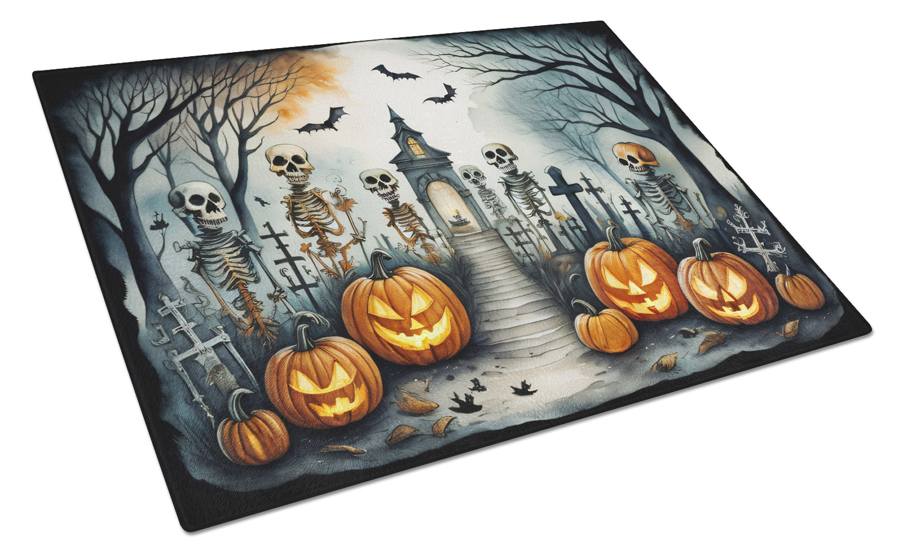 Buy this Skeleton Spooky Halloween Glass Cutting Board Large