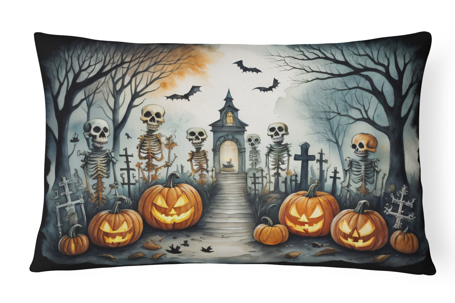 Buy this Skeleton Spooky Halloween Fabric Decorative Pillow