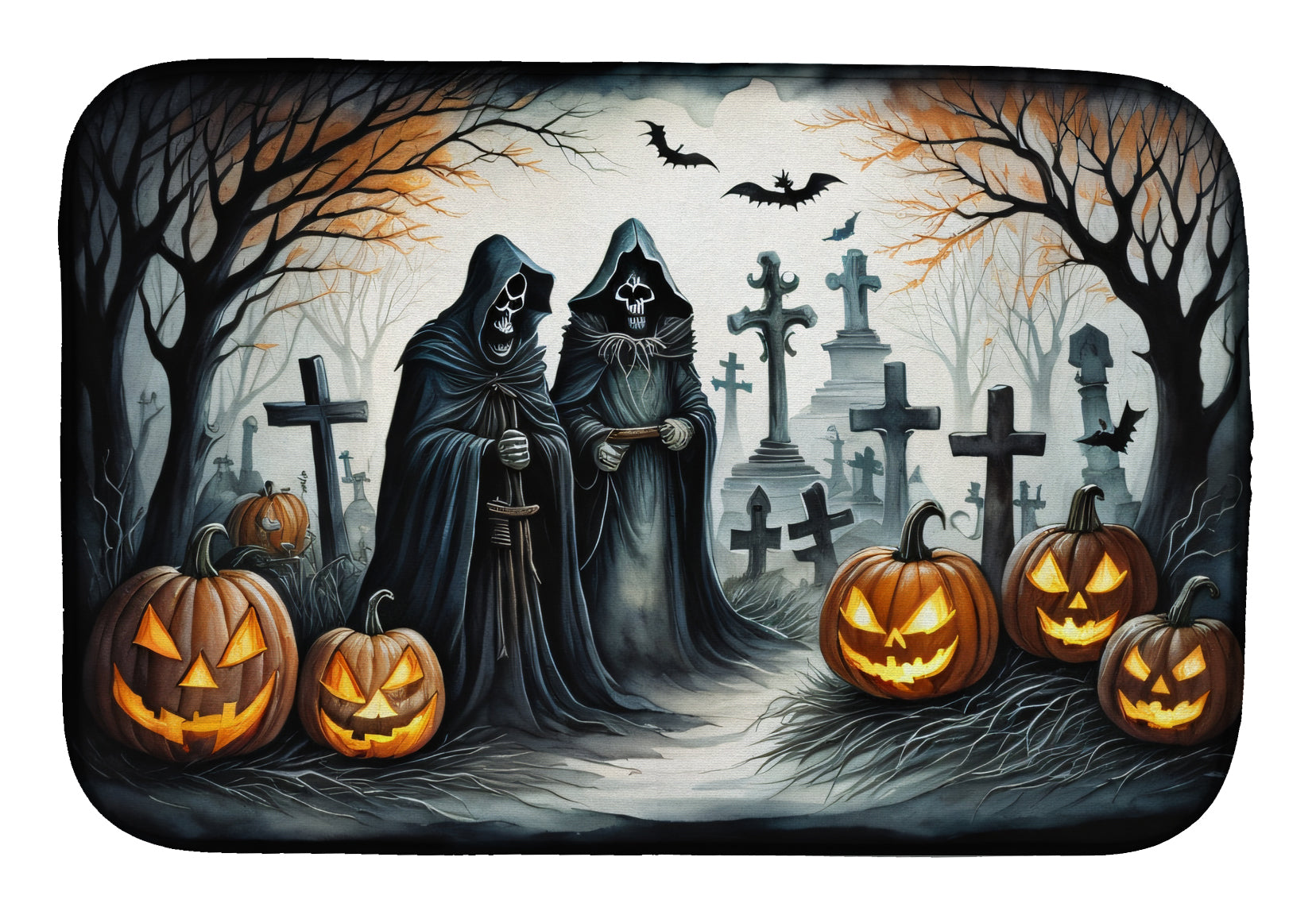 Buy this The Grim Reaper Spooky Halloween Dish Drying Mat