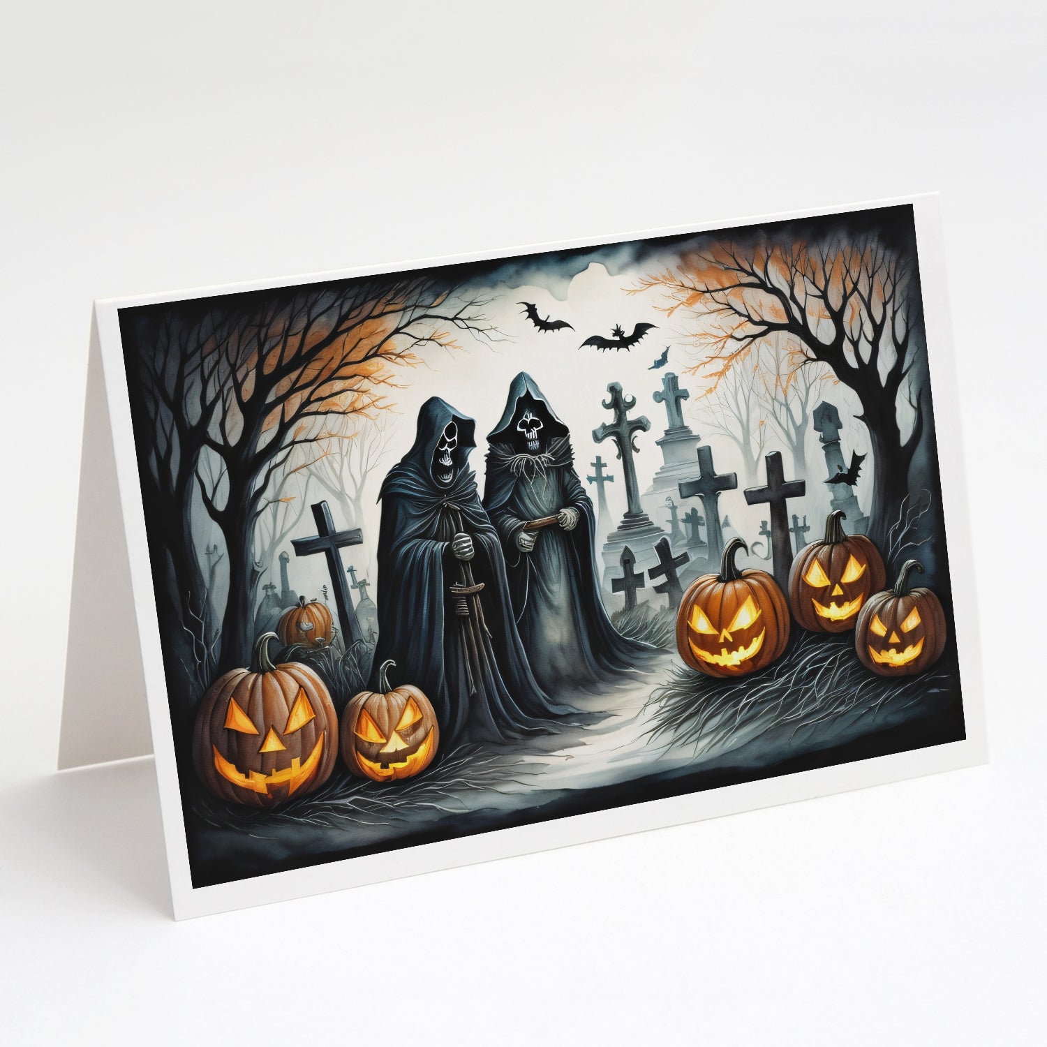 Buy this The Grim Reaper Spooky Halloween Greeting Cards and Envelopes Pack of 8