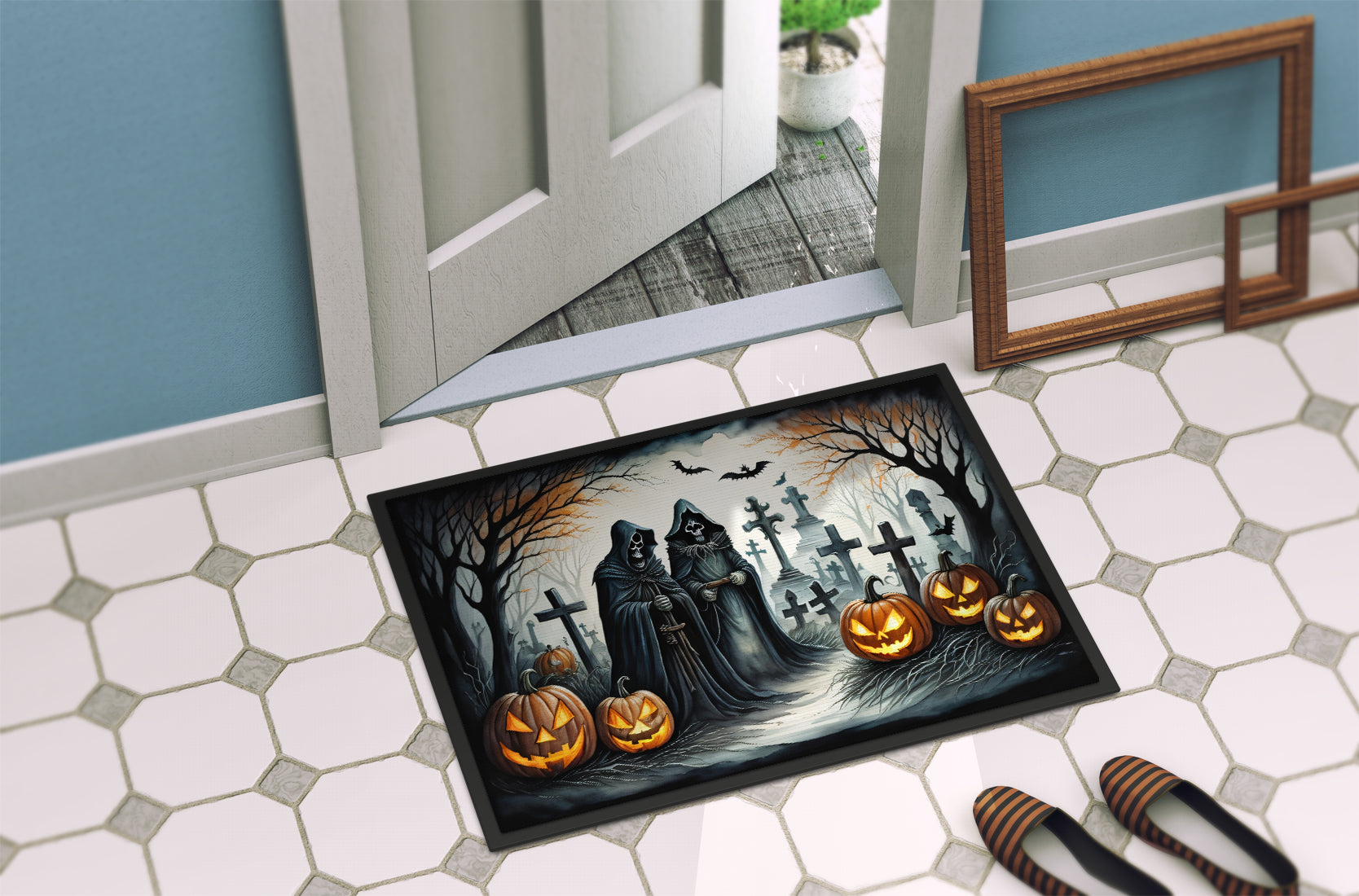 The Grim Reaper Spooky Halloween Doormat 18x27