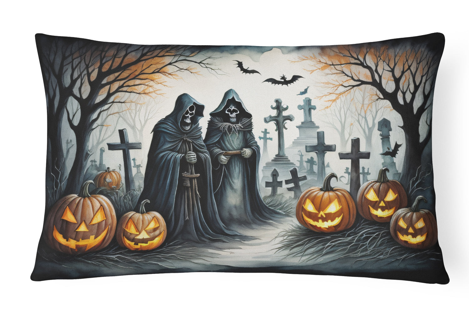 Buy this The Grim Reaper Spooky Halloween Fabric Decorative Pillow