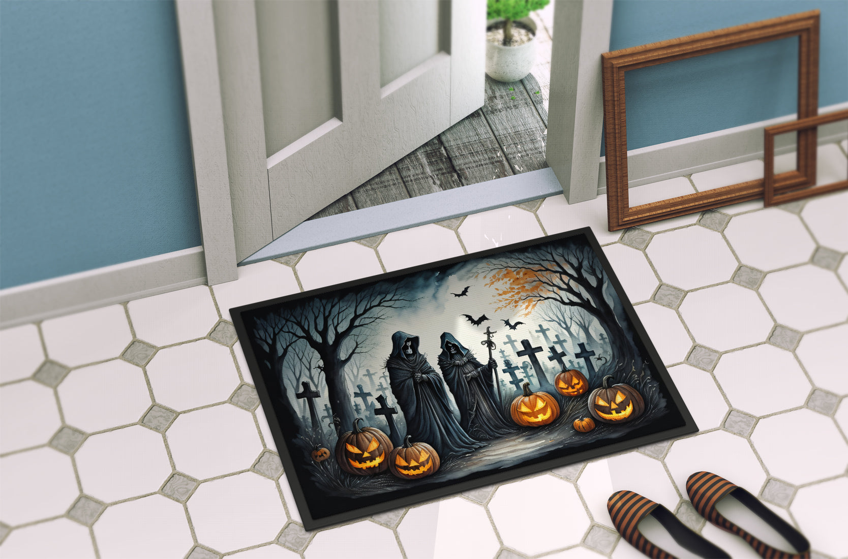 The Grim Reaper Spooky Halloween Indoor or Outdoor Mat 24x36