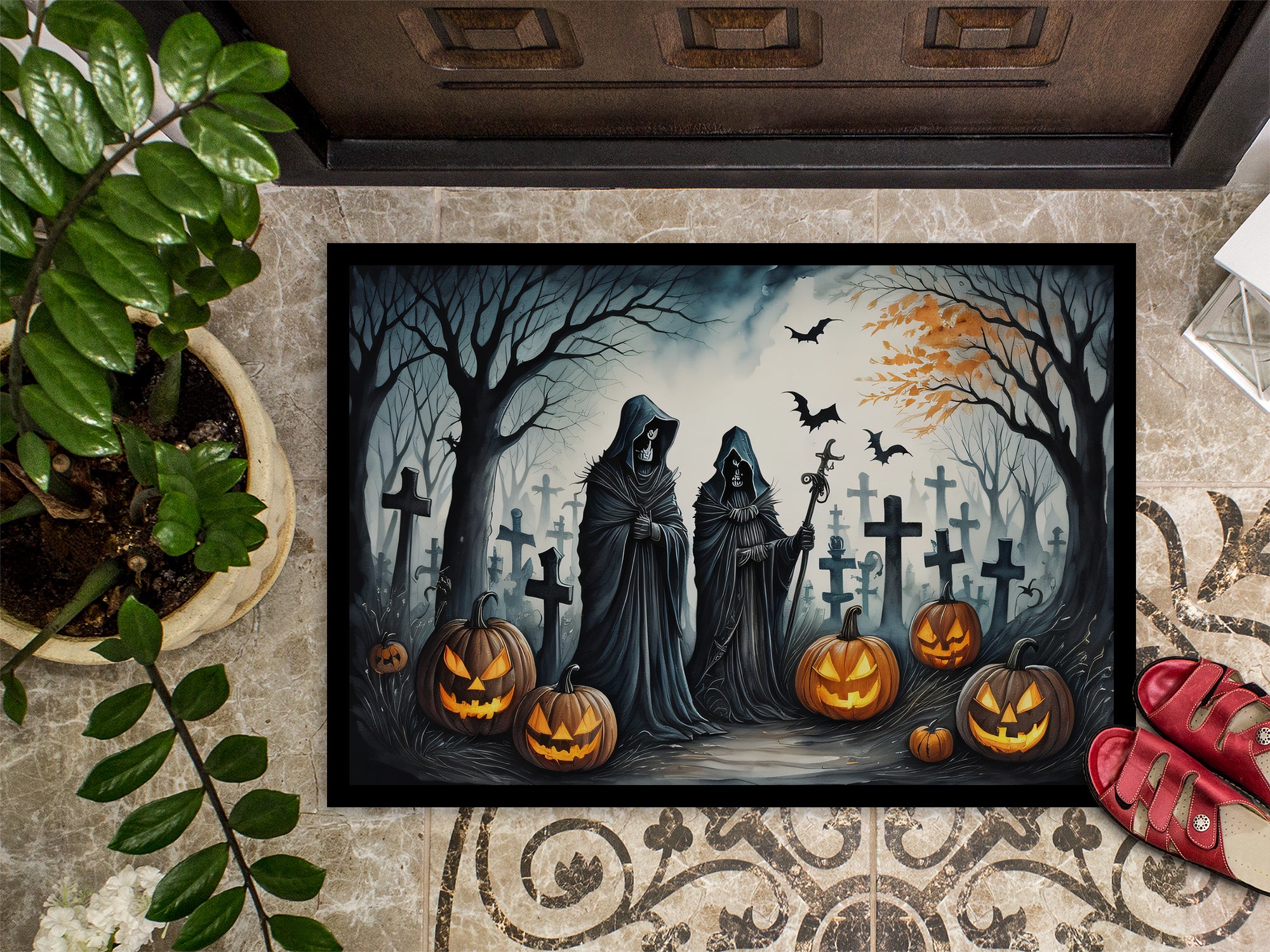 The Grim Reaper Spooky Halloween Doormat 18x27