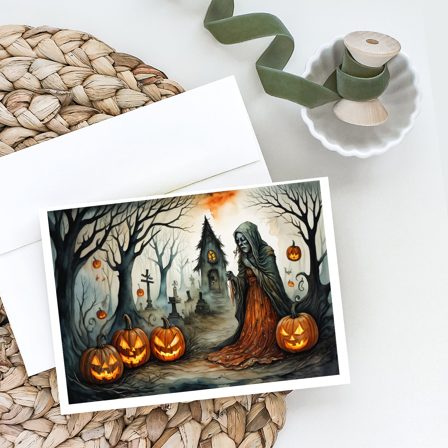 The Weeping Woman Spooky Halloween Greeting Cards and Envelopes Pack of 8