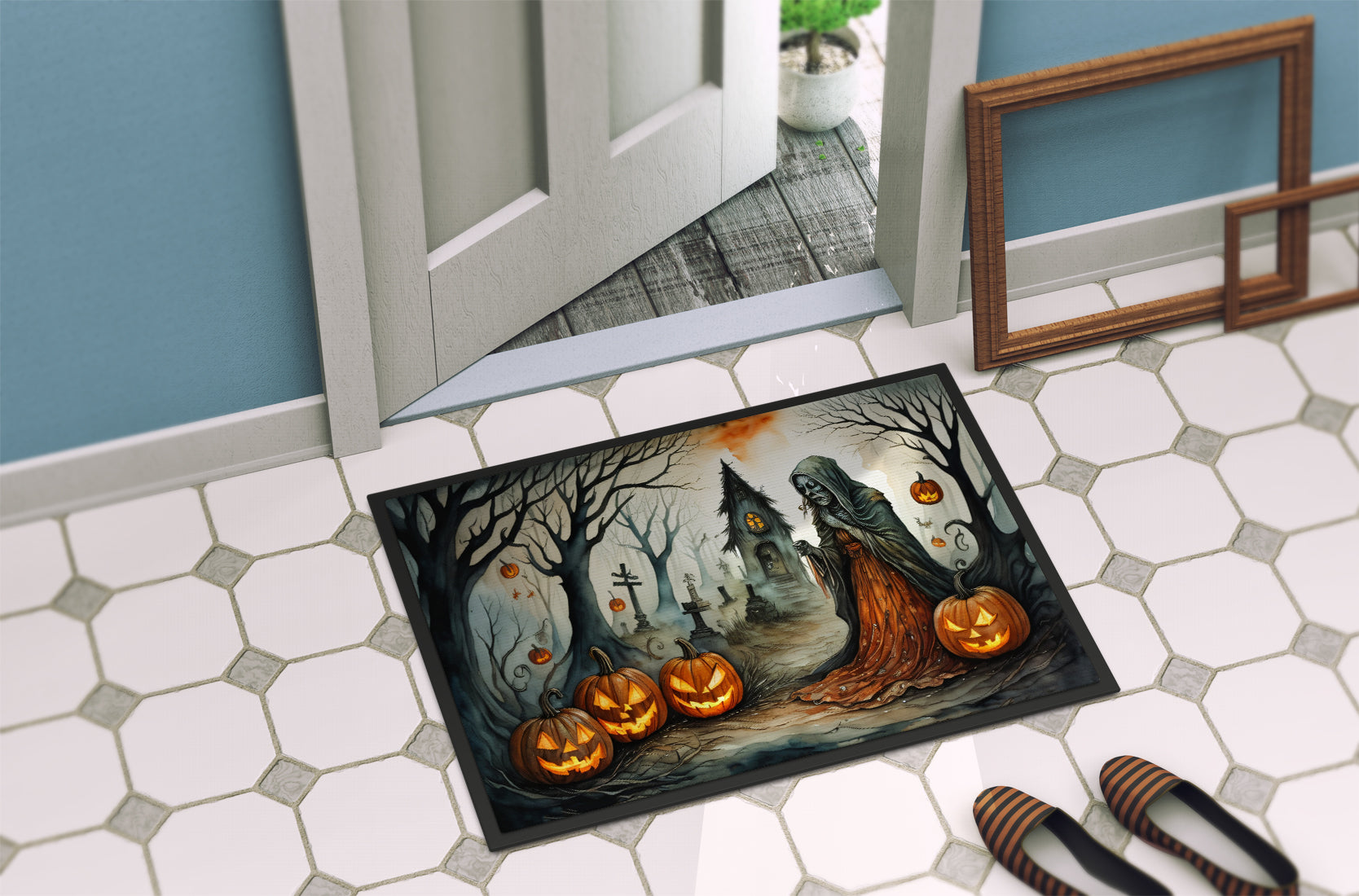 The Weeping Woman Spooky Halloween Indoor or Outdoor Mat 24x36