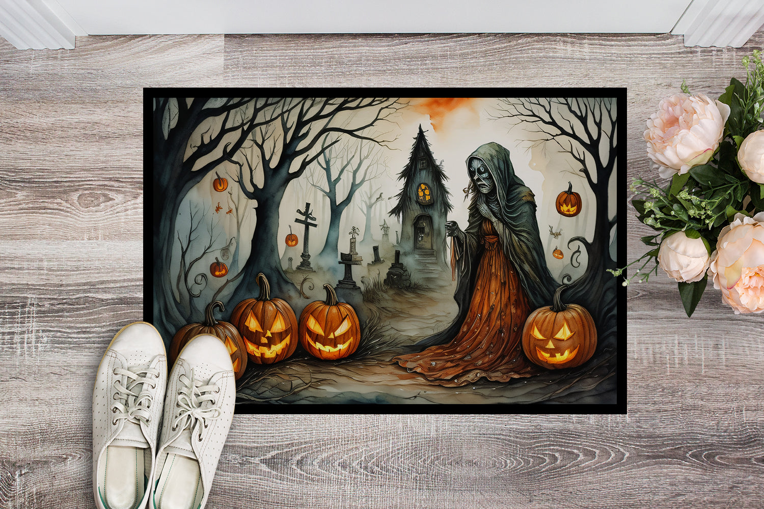 The Weeping Woman Spooky Halloween Doormat 18x27