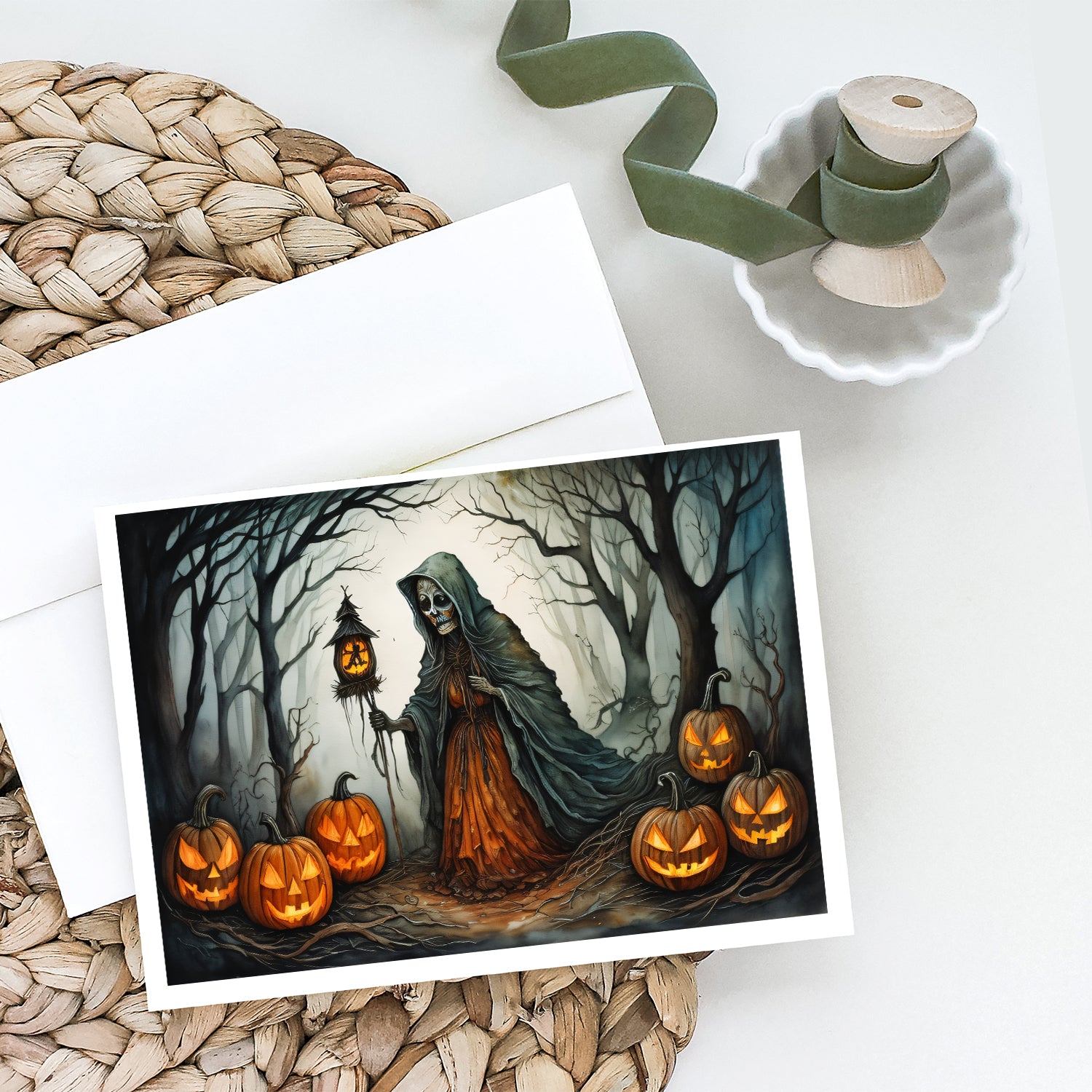 The Weeping Woman Spooky Halloween Greeting Cards and Envelopes Pack of 8