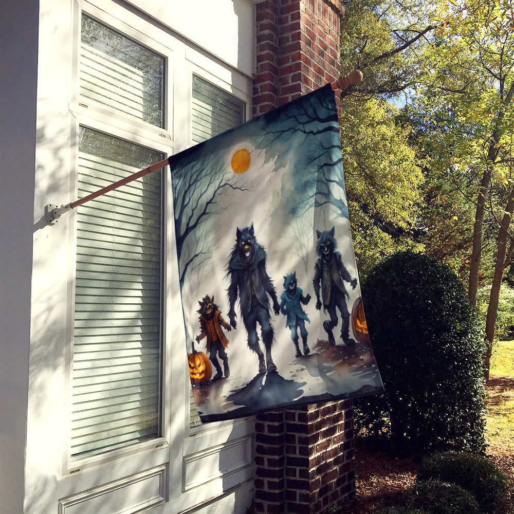 Werewolves Spooky Halloween House Flag