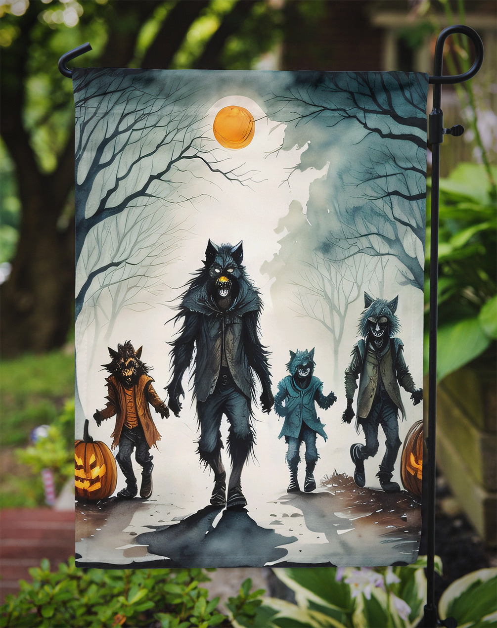 Werewolves Spooky Halloween Garden Flag