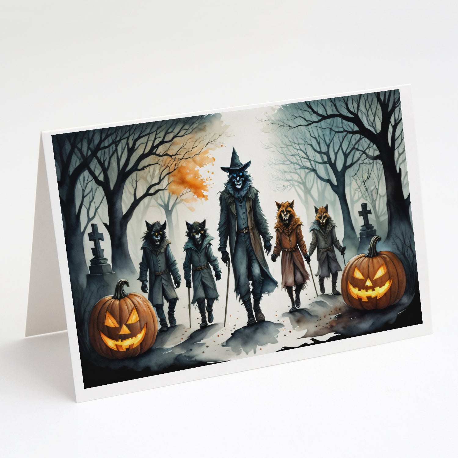 Buy this Werewolves Spooky Halloween Greeting Cards and Envelopes Pack of 8