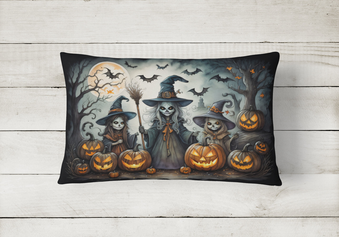 Buy this Witches Spooky Halloween Fabric Decorative Pillow