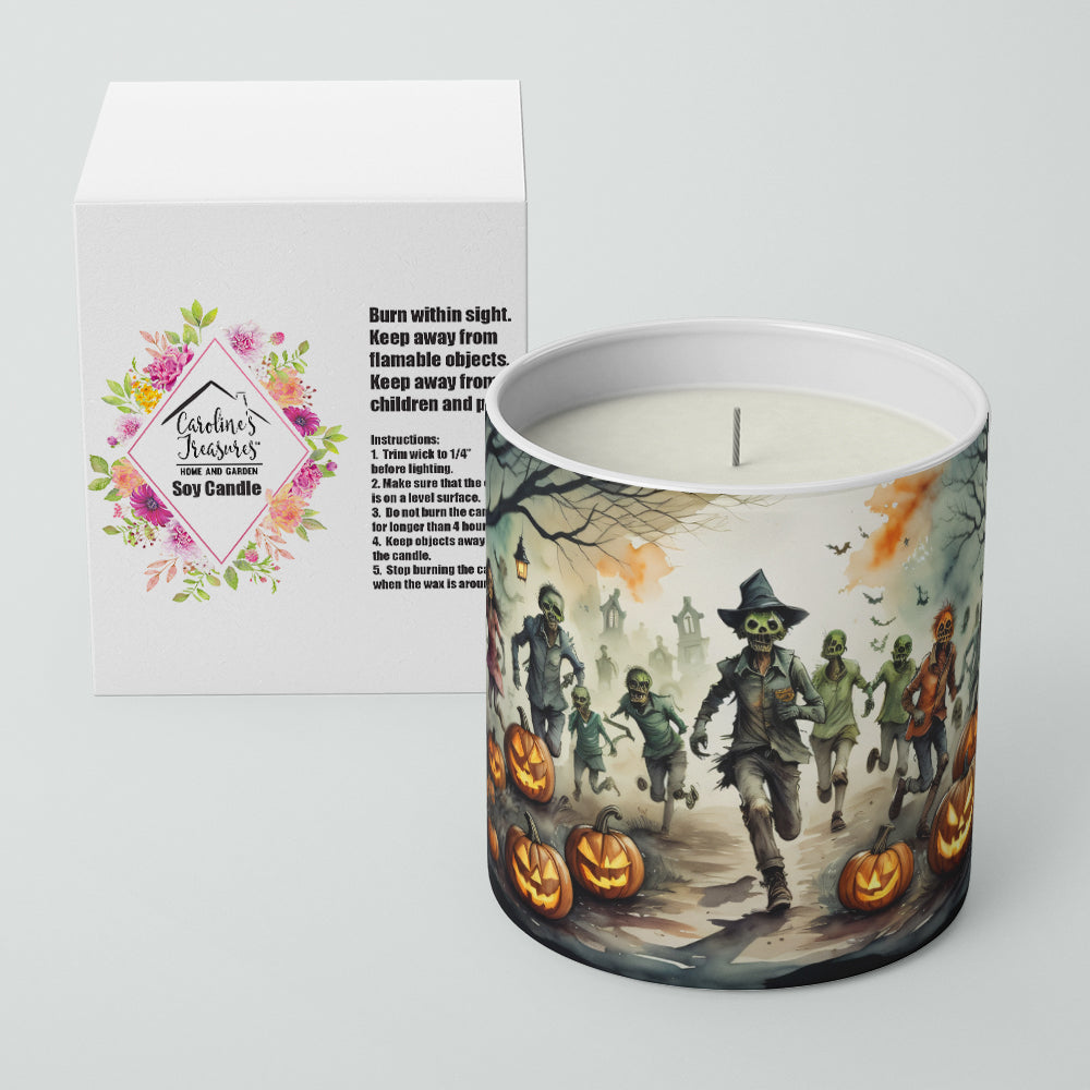 Caroline's Treasures Zombies Spooky Halloween Decorative Soy Candle