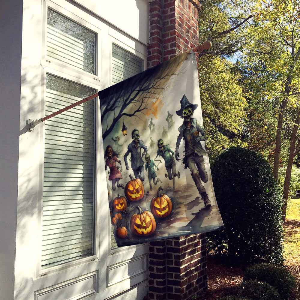 Caroline's Treasures Zombies Spooky Halloween House Flag
