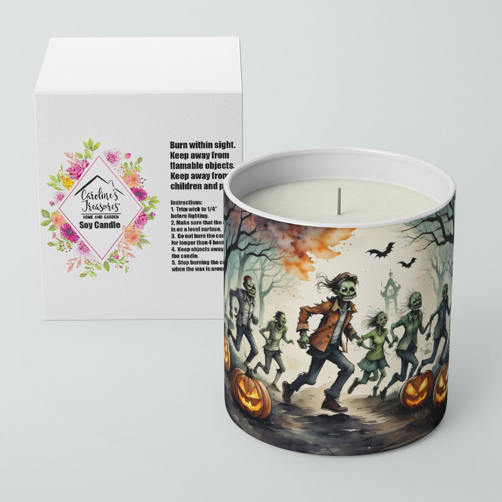 Caroline's Treasures Zombies Spooky Halloween Decorative Soy Candle