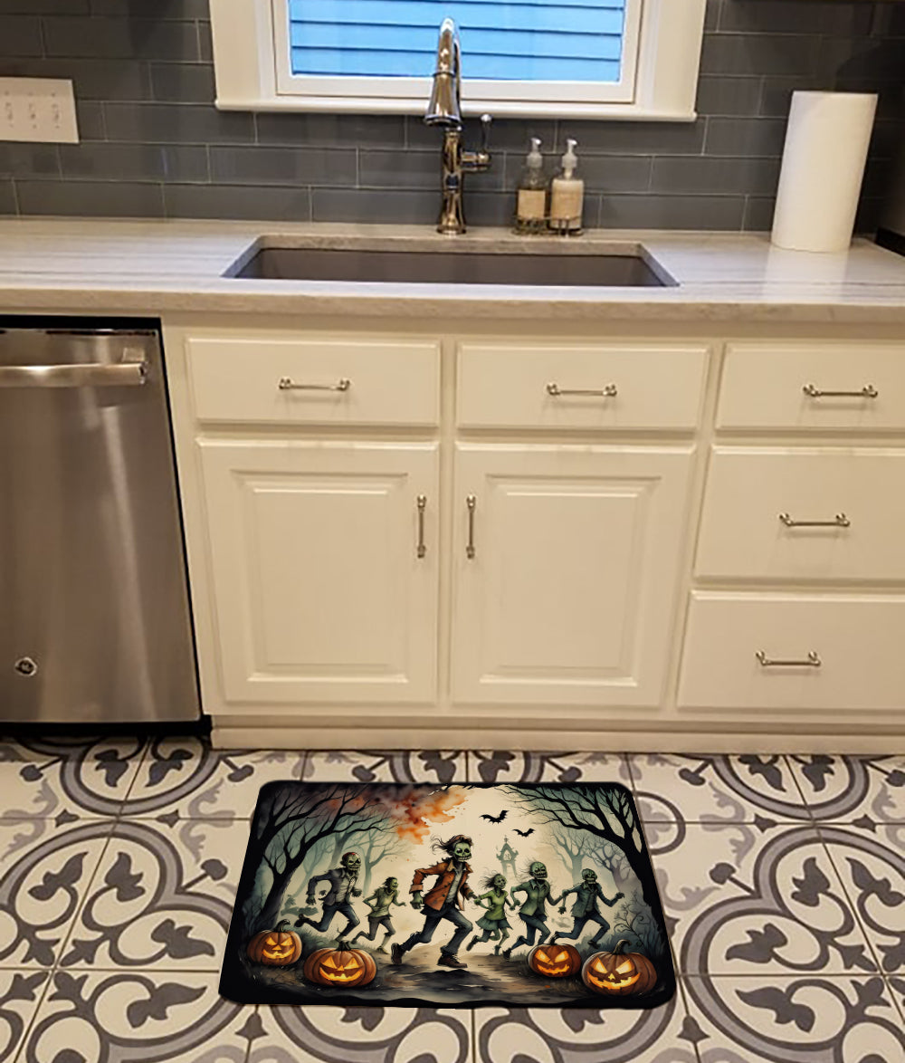 Caroline's Treasures Zombies Spooky Halloween Memory Foam Kitchen Mat