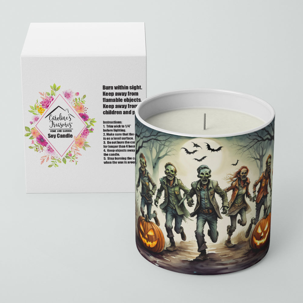 Caroline's Treasures Zombies Spooky Halloween Decorative Soy Candle