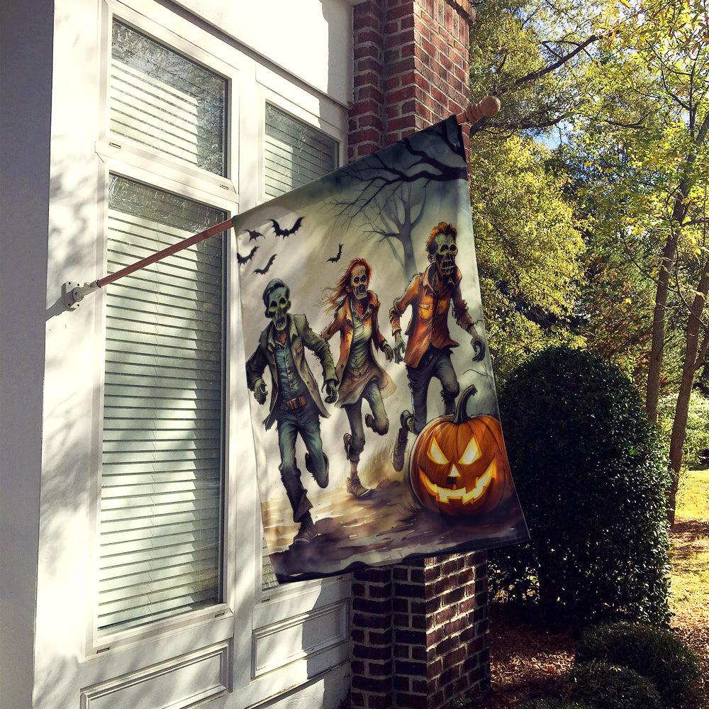 Zombies Spooky Halloween House Flag