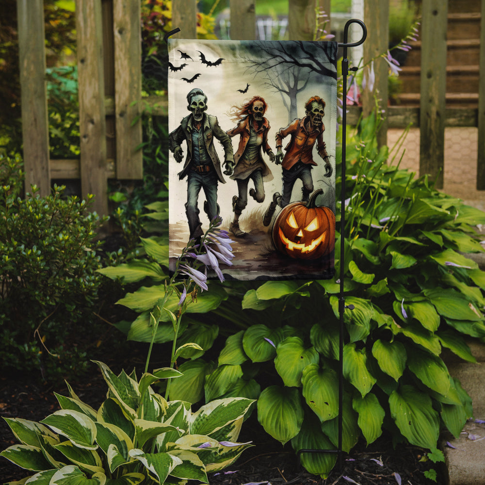 Caroline's Treasures Zombies Spooky Halloween Garden Flag – Outdoor Decorative Yard Flag