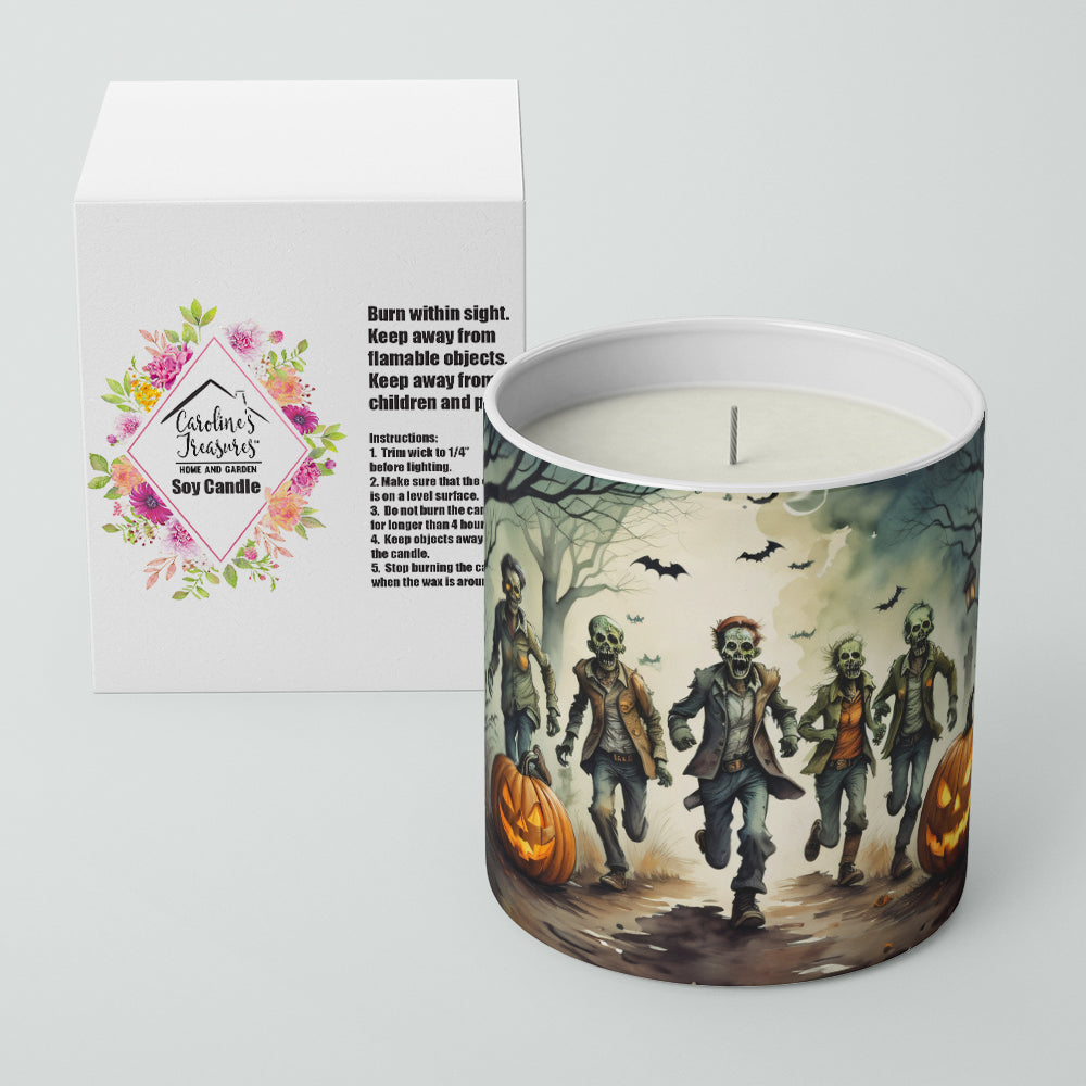 Caroline's Treasures Zombies Spooky Halloween Decorative Soy Candle