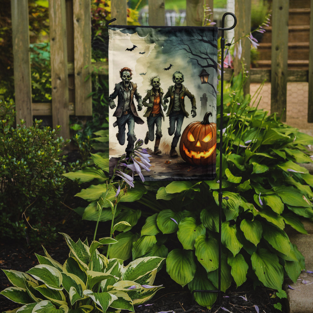 Caroline's Treasures Zombies Spooky Halloween Garden Flag – Outdoor Decorative Yard Flag