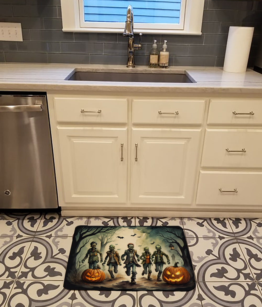 Caroline's Treasures Zombies Spooky Halloween Memory Foam Kitchen Mat