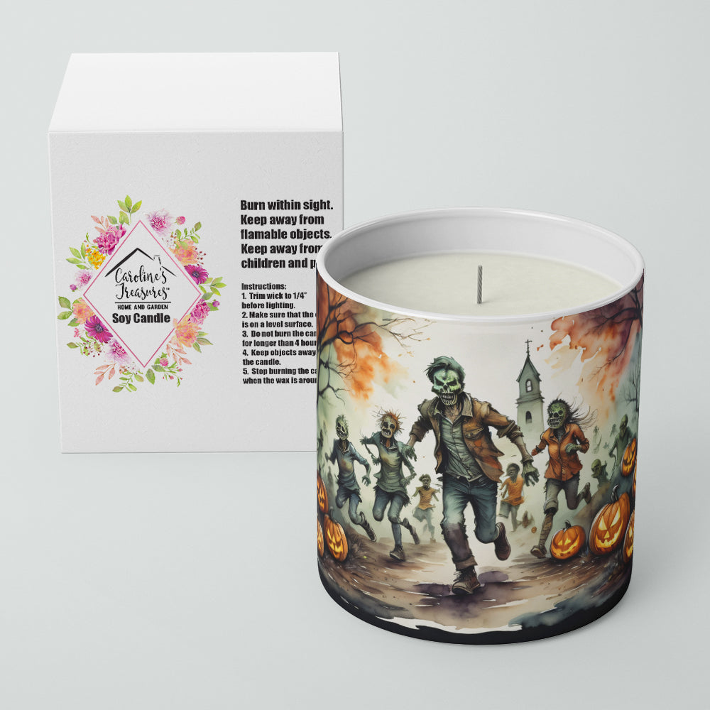 Caroline's Treasures Zombies Spooky Halloween Decorative Soy Candle