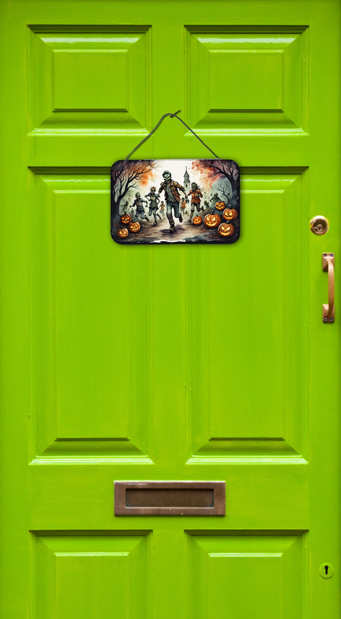 Caroline's Treasures Zombies Spooky Halloween Wall or Door Hanging Prints