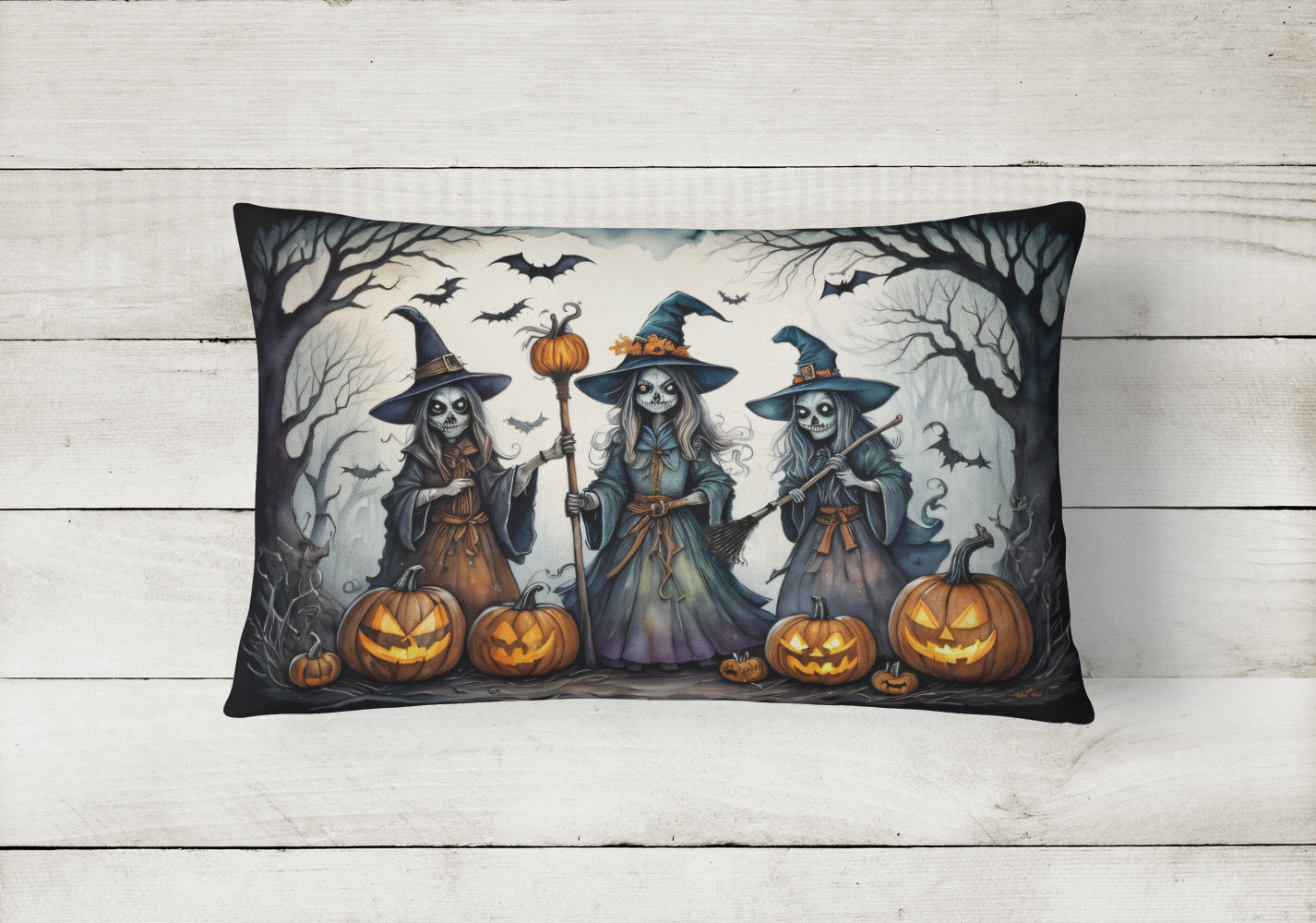 Buy this Witches Spooky Halloween Fabric Decorative Pillow
