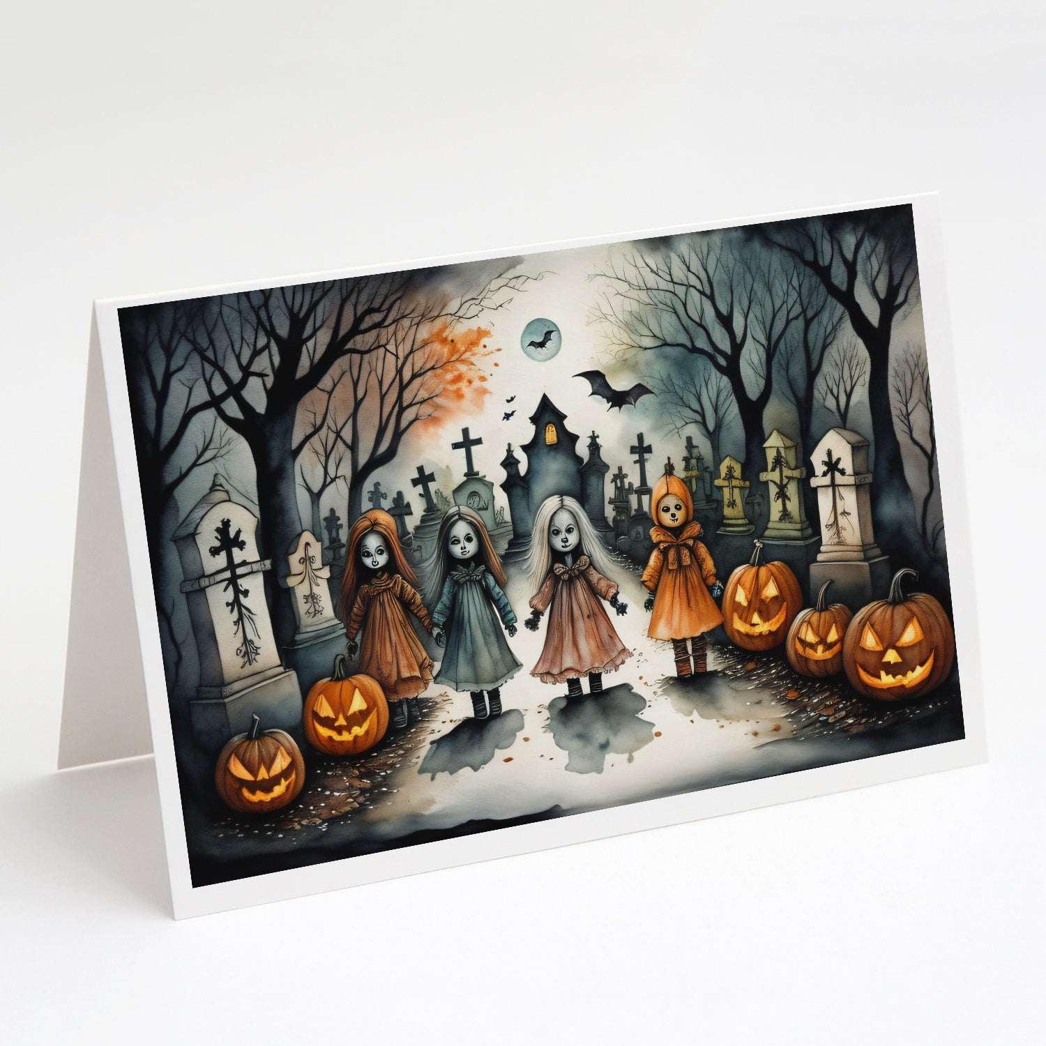 Buy this Creepy Dolls Spooky Halloween Greeting Cards and Envelopes Pack of 8